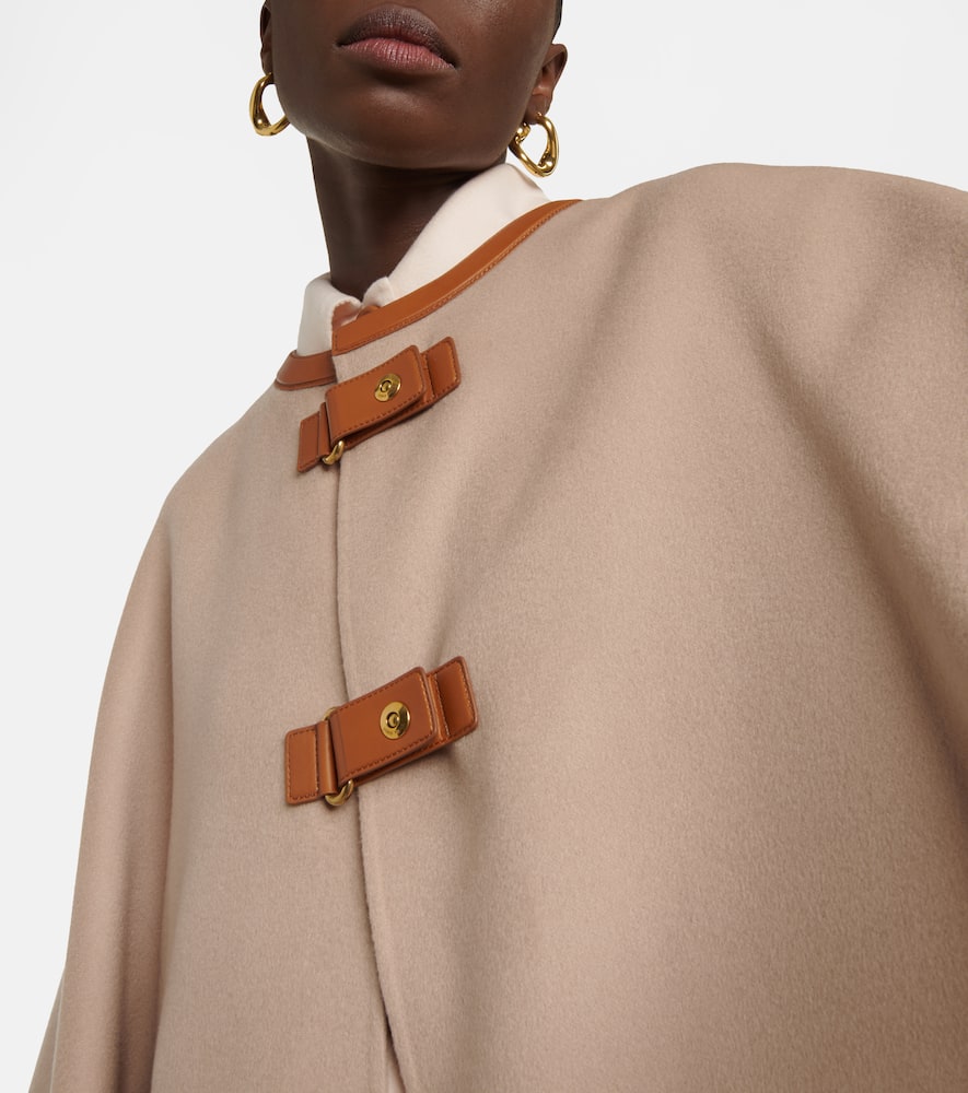 Loro Piana Kirna leather-trimmed cashmere cape