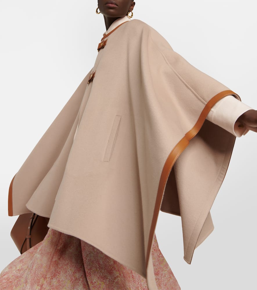 Loro Piana Kirna leather-trimmed cashmere cape