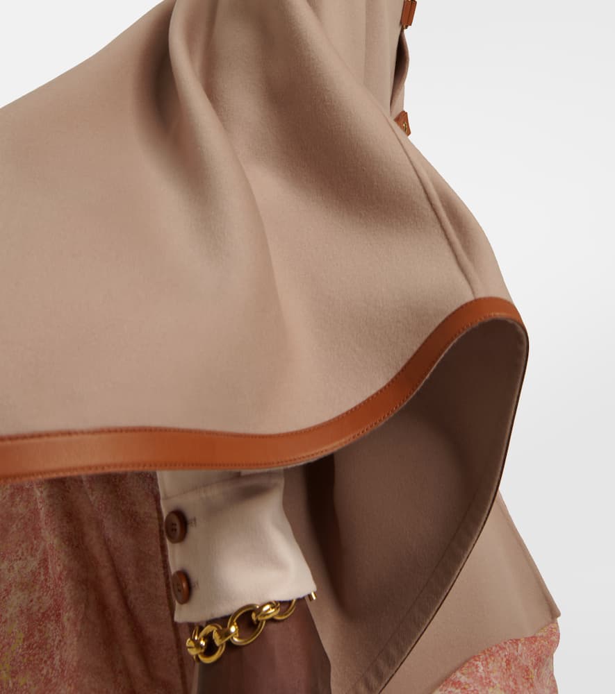 Loro Piana Kirna leather-trimmed cashmere cape