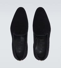 Loro Piana Leather-trimmed velvet loafers