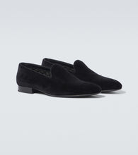 Loro Piana Leather-trimmed velvet loafers