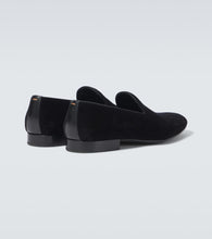 Loro Piana Leather-trimmed velvet loafers