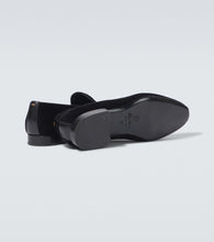 Loro Piana Leather-trimmed velvet loafers