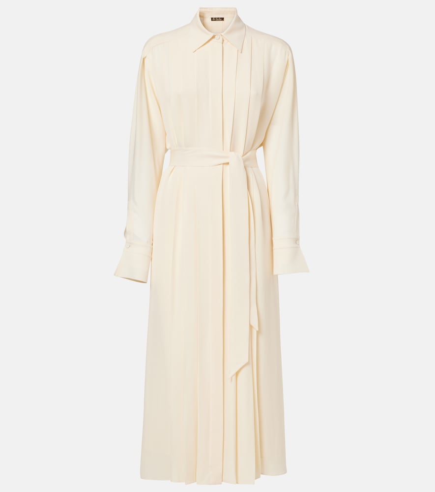 Loro Piana Lorely pleated georgette midi dress. Loro Piana Lorely 褶裥乔其纱中长连衣裙