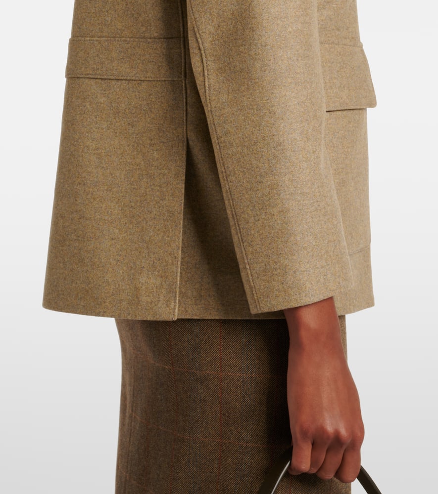 Loro Piana Roadster leather-trimmed wool-blend jacket