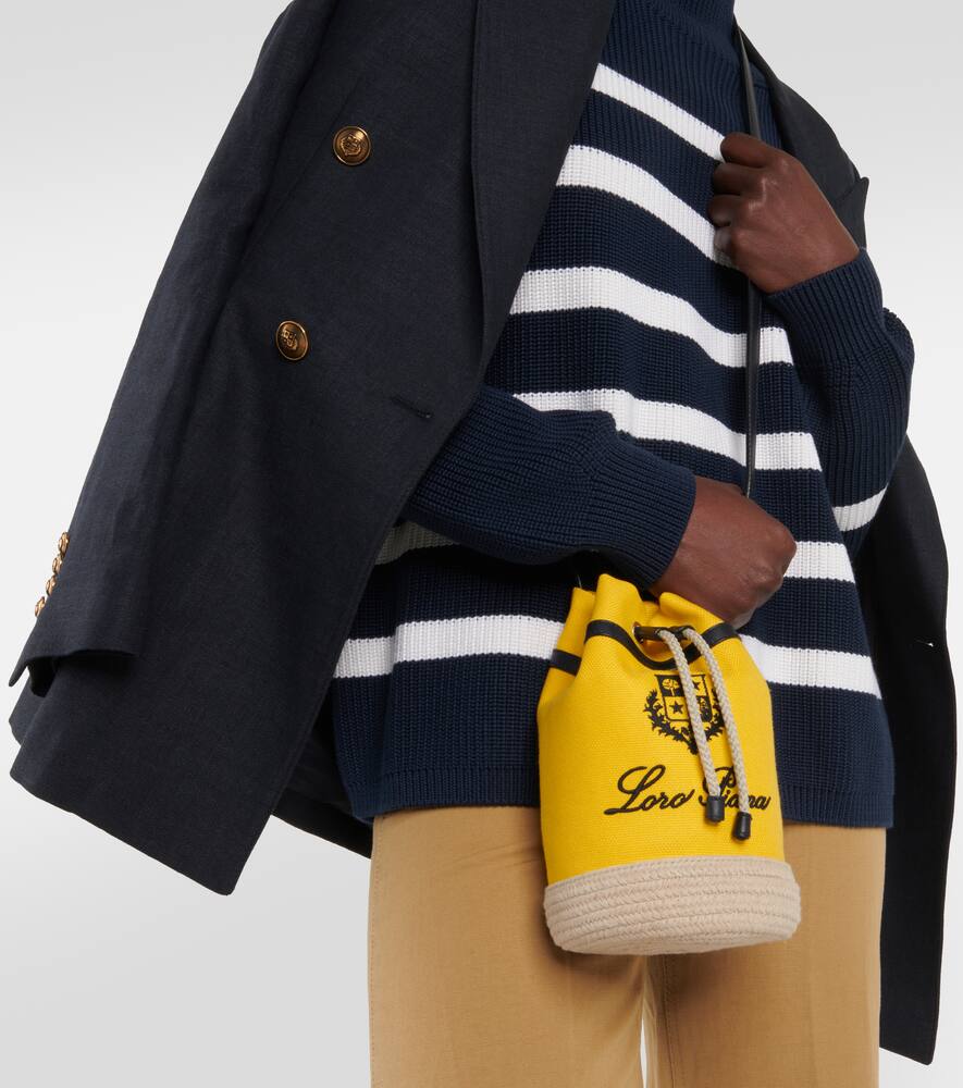 Loro Piana Sailor Mini canvas bucket bag