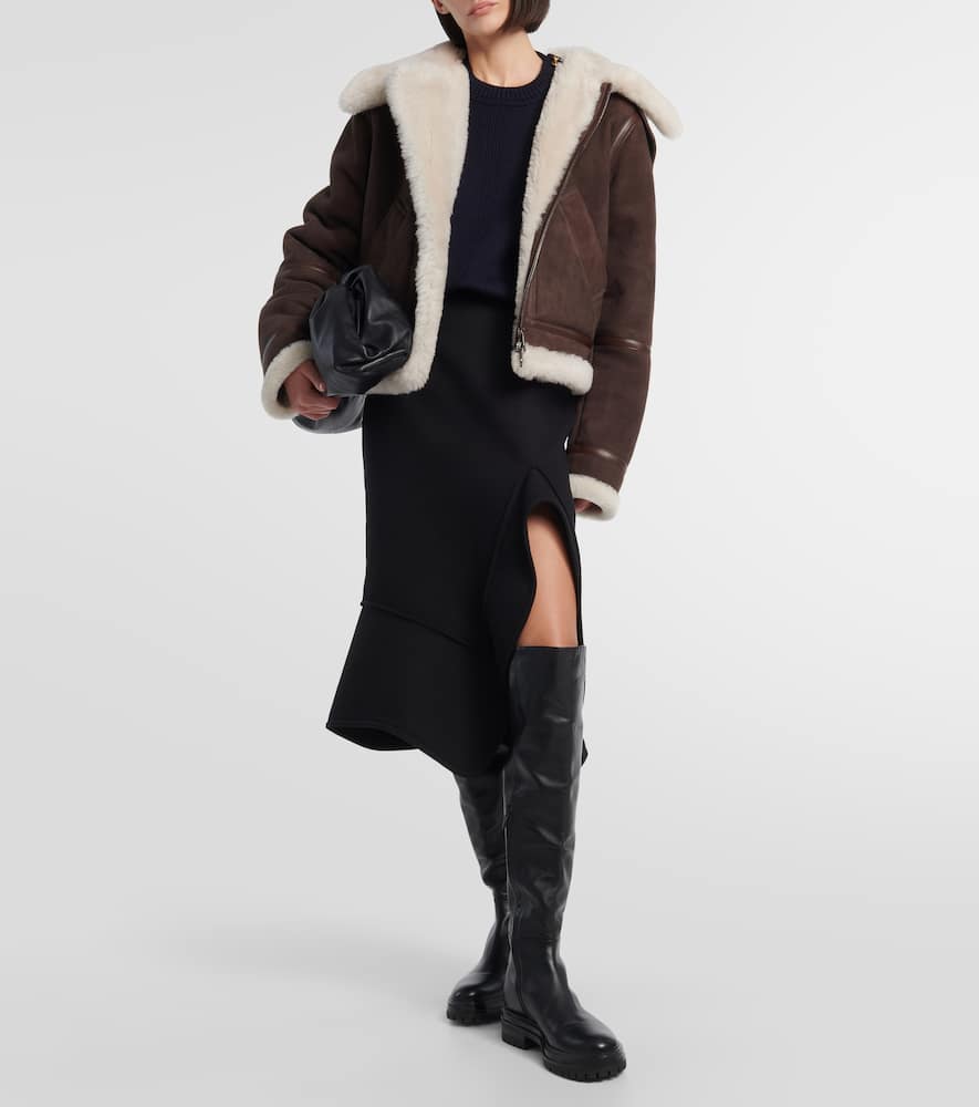 Loro Piana Shearling-trimmed suede jacket