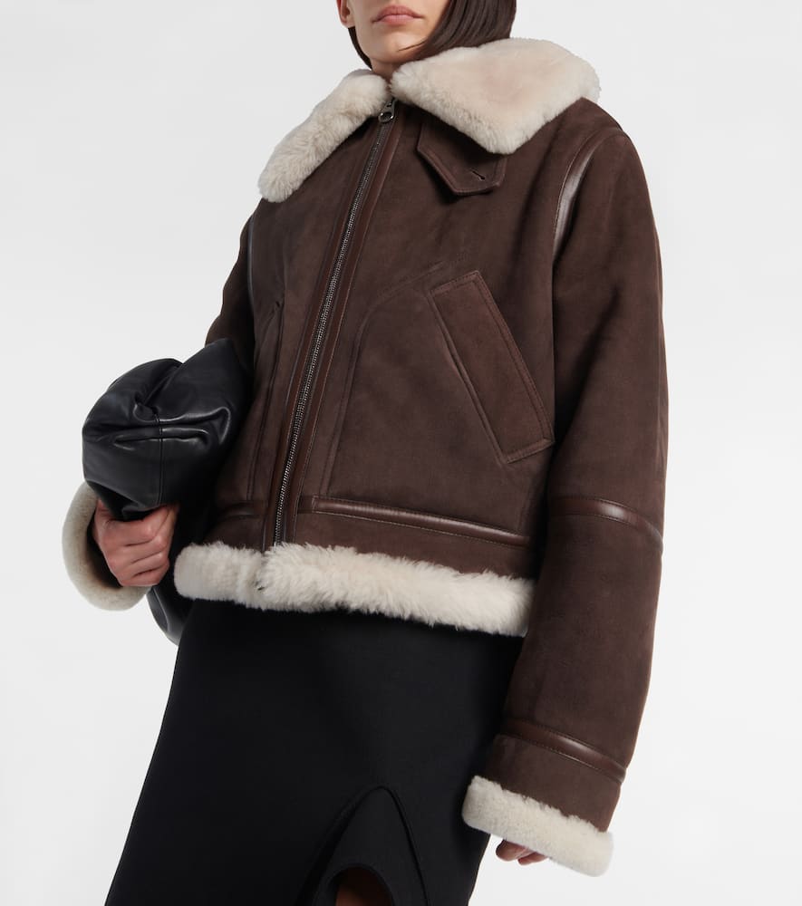 Loro Piana Shearling-trimmed suede jacket