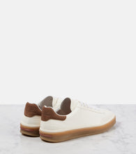 Loro Piana Tennis Walk suede-trimmed leather sneakers