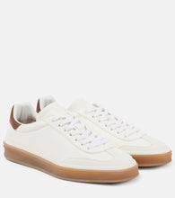 Loro Piana Tennis Walk suede-trimmed leather sneakers - Loro Piana Tennis Walk 麂皮饰边皮革运动鞋
