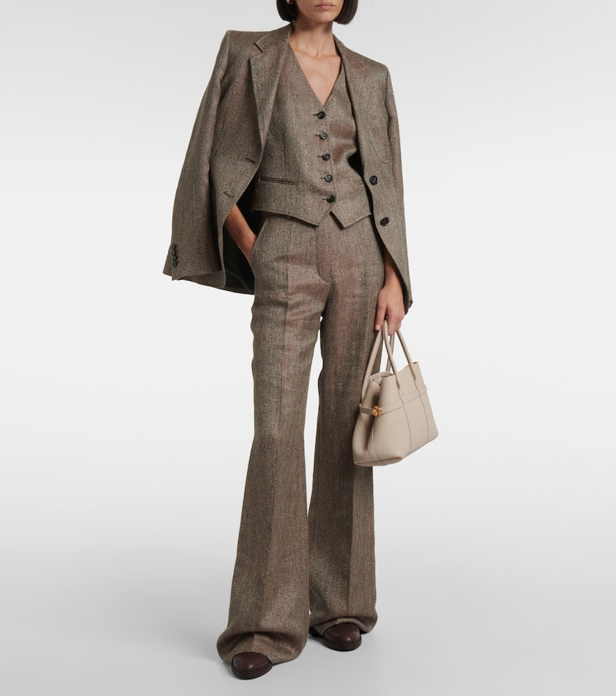 Loro Piana Teodoro chevron linen vest