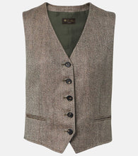 Loro Piana Teodoro chevron linen vest