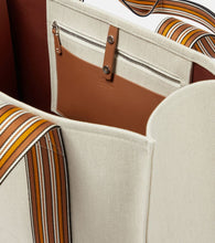 Loro Piana The Suitcase Stripe Medium canvas tote bag