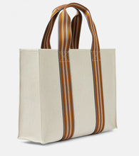 Loro Piana The Suitcase Stripe Medium canvas tote bag