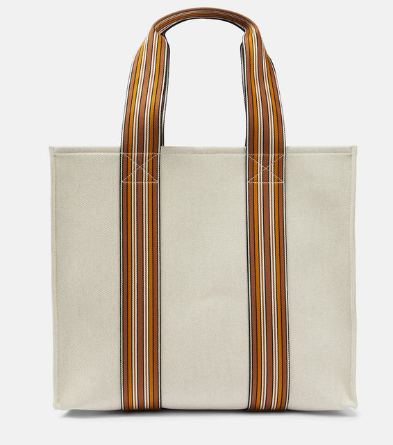 Loro Piana The Suitcase Stripe Medium canvas tote bag. Shop Loro Piana Tote Bags for women now.