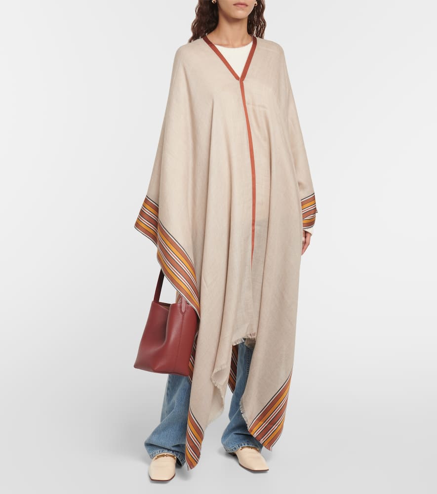 Loro Piana The Suitcase Stripe silk and cashmere poncho