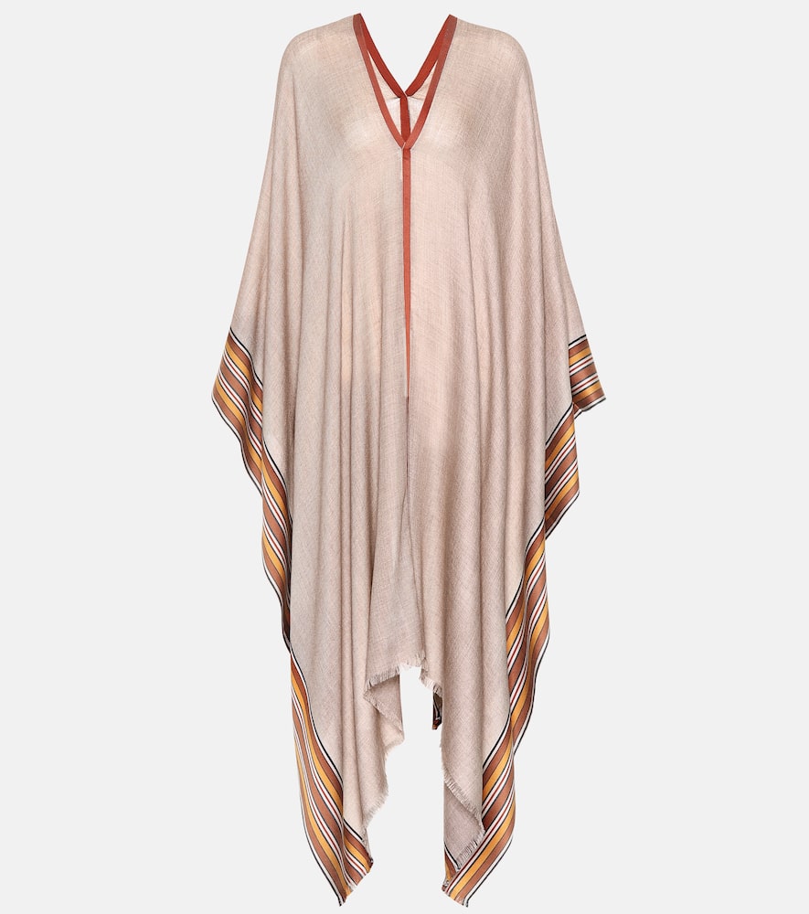 Loro Piana The Suitcase Stripe silk and cashmere poncho