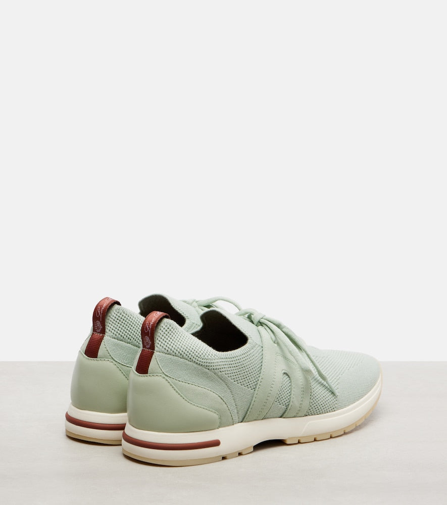 Loro Piana 360 LP Lady Flex suede-trimmed sneakers (Green) - Low-Top Sneakers