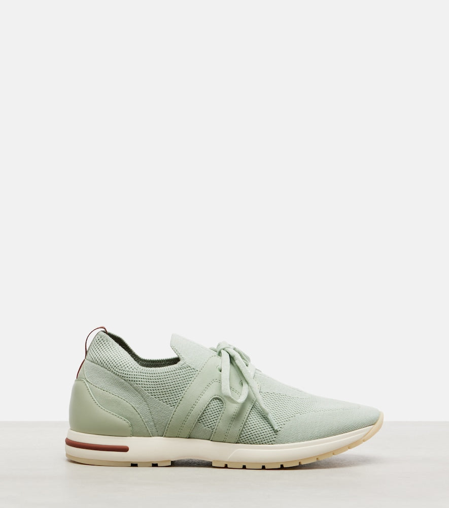Loro Piana 360 LP Lady Flex suede-trimmed sneakers (Green) - Low-Top Sneakers