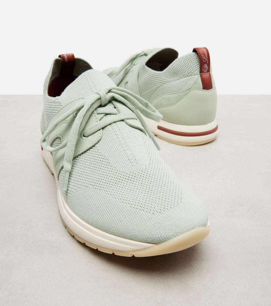 Loro Piana 360 LP Lady Flex suede-trimmed sneakers (Green) - Low-Top Sneakers