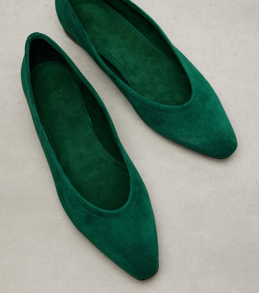 Green Loro Piana Primula suede ballet flats - Ballerina Flats