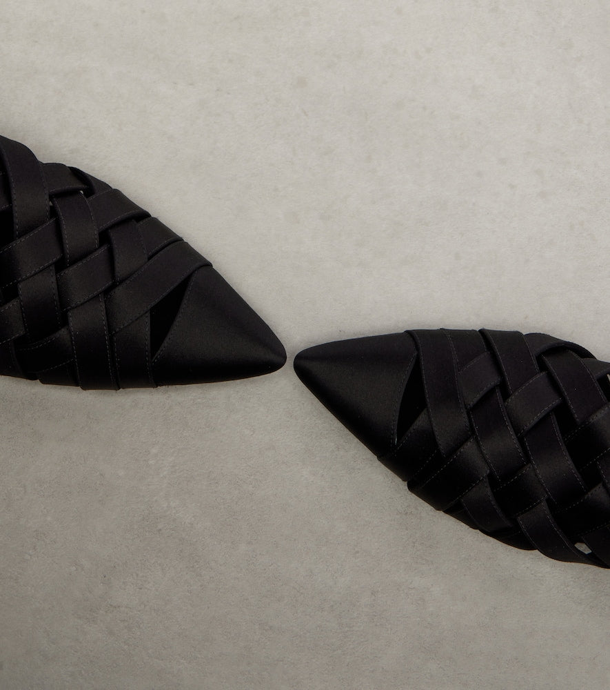 Loro Piana Silene satin sandals (Black) - Ballerina Flats