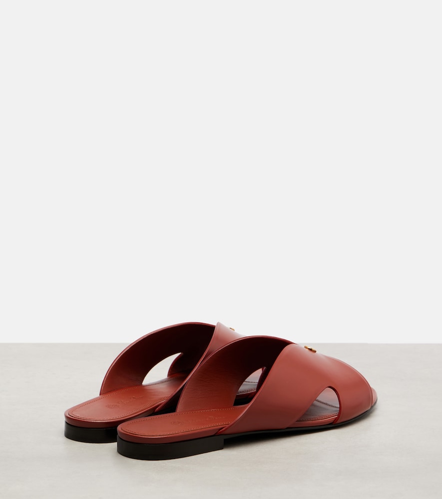 Loro Piana Vera leather slides - Brown Slides