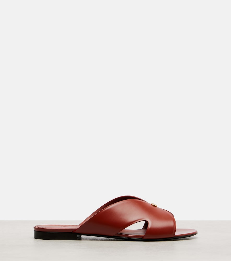 Loro Piana Vera leather slides - Brown Slides
