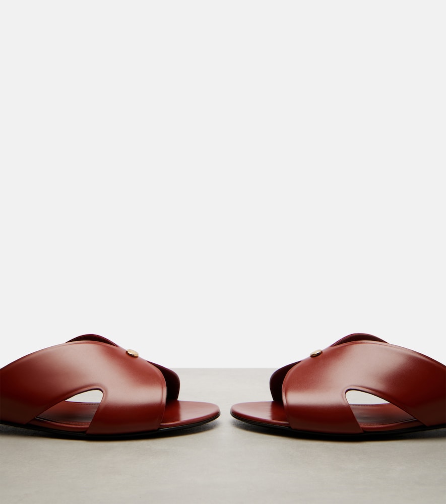 Loro Piana Vera leather slides - Brown Slides