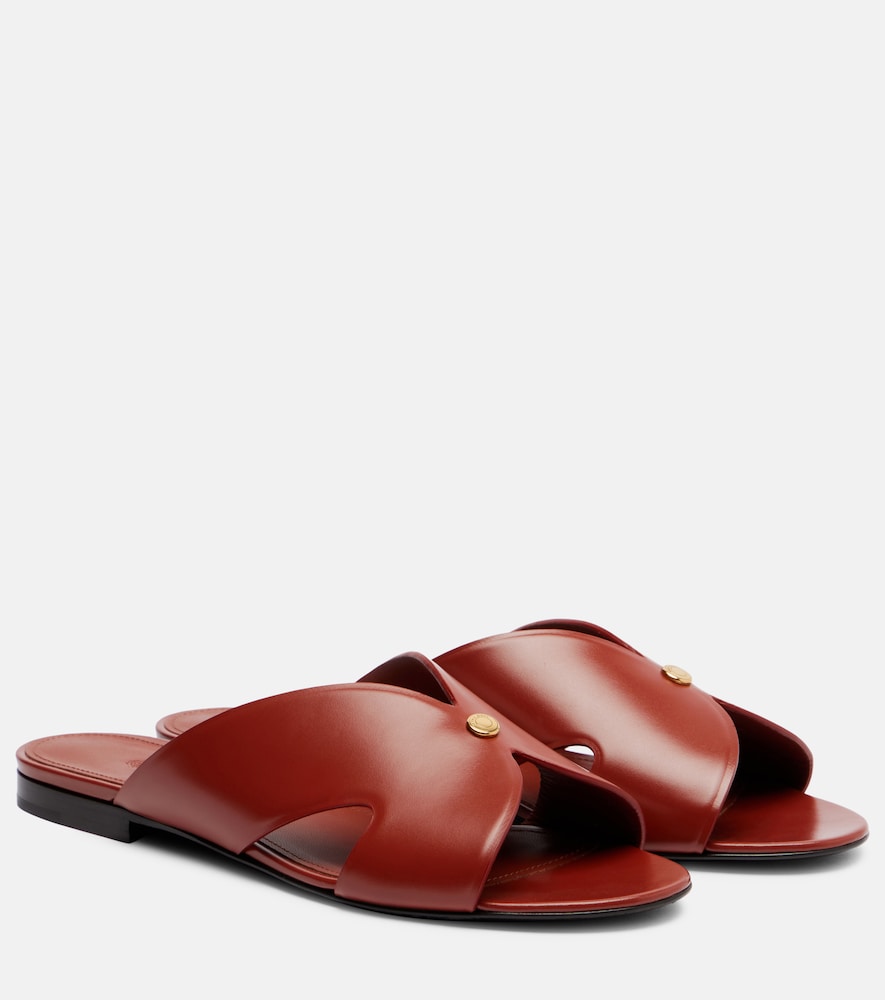 Loro Piana Vera leather slides - Brown Slides