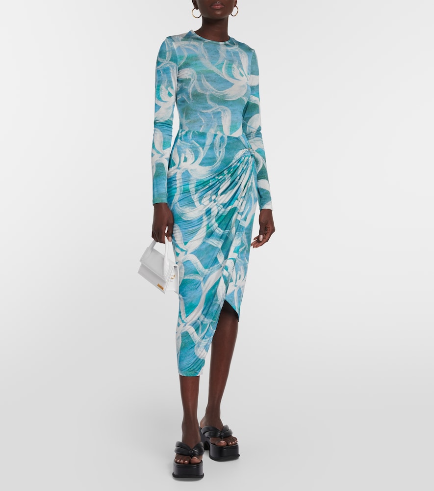 Louisa Ballou Coastline printed midi skirt