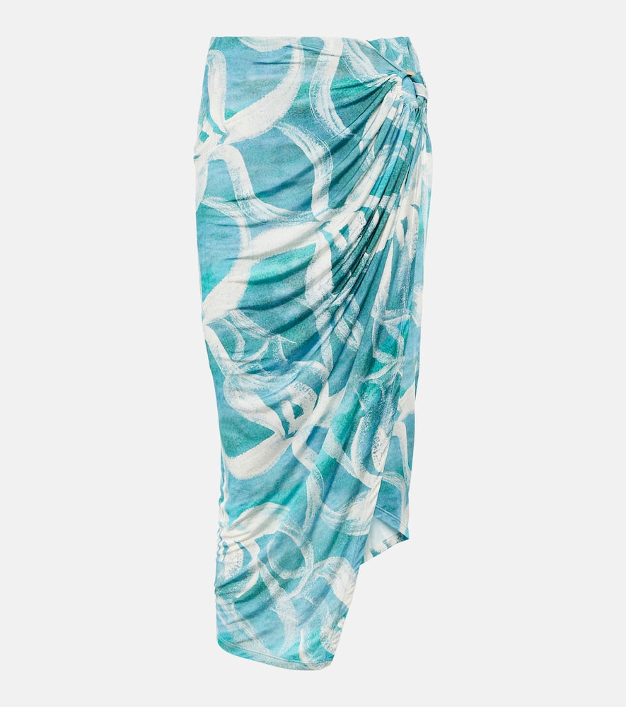 Louisa Ballou Coastline printed midi skirt - Louisa Ballou 海岸线印花中长裙