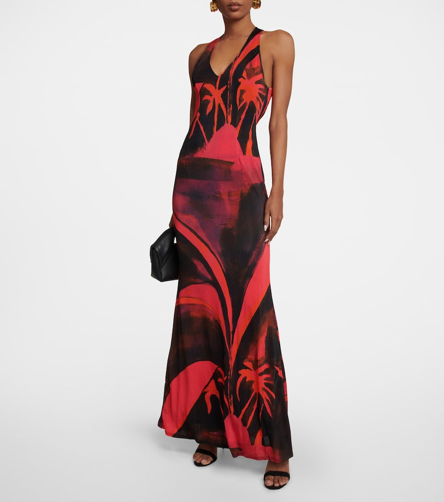 Louisa Ballou High Sea printed jersey maxi dress