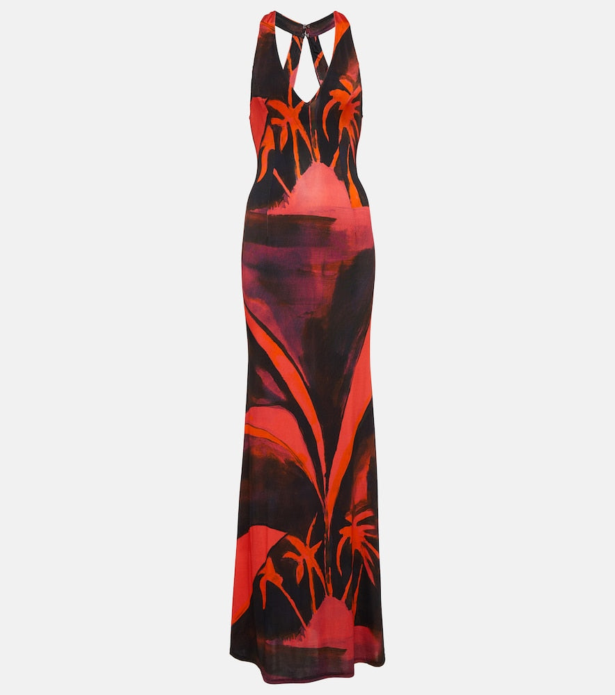 Louisa Ballou High Sea printed jersey maxi dress. Louisa Ballou High Sea 印花针织长裙