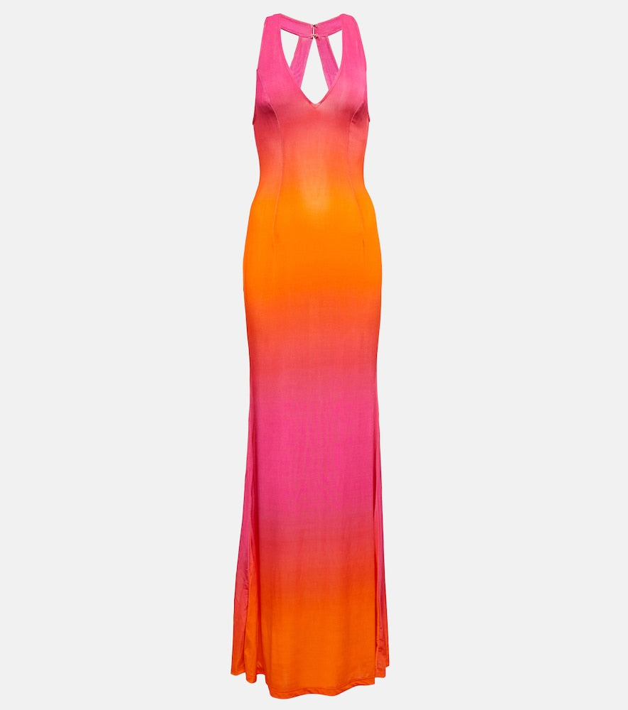 Louisa Ballou High Sea printed jersey maxi dress. Louisa Ballou High Sea 印花针织长裙