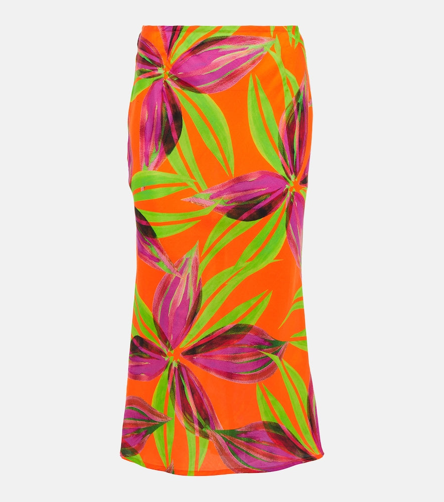 Louisa Ballou Printed bias midi skirt - Louisa Ballou 印花斜裁中长裙