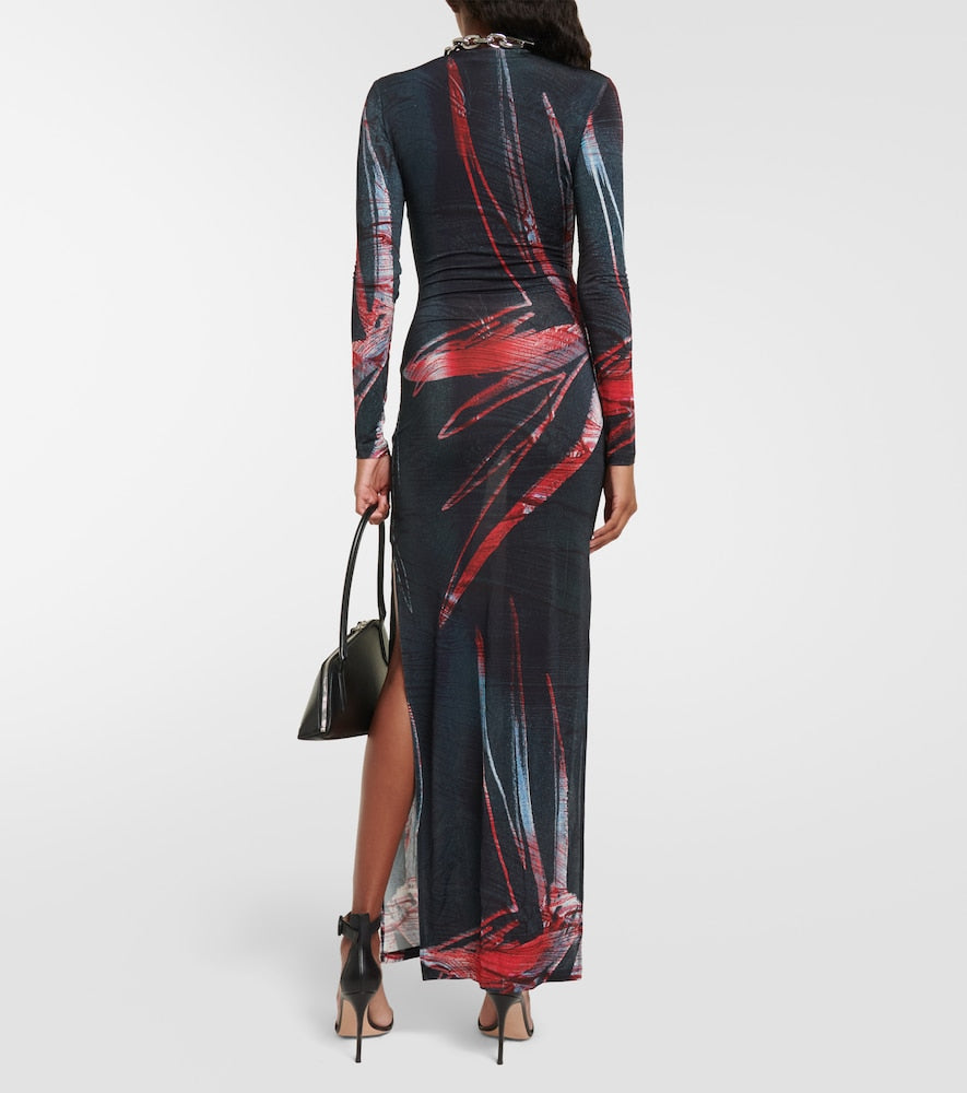 Louisa Ballou Printed jersey maxi dress