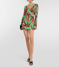 Louisa Ballou Printed ribbed-knit jersey minidress