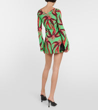 Louisa Ballou Printed ribbed-knit jersey minidress