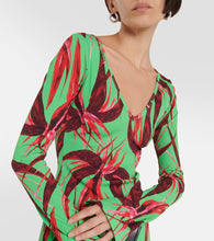 Louisa Ballou Printed ribbed-knit jersey minidress