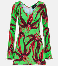 Louisa Ballou Printed ribbed-knit jersey minidress