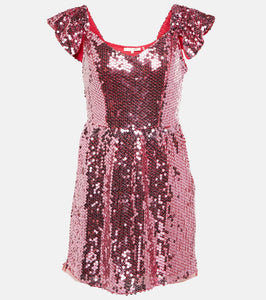 LoveShackFancy Alva sequin-embellished minidress