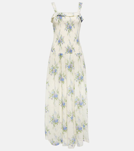 LoveShackFancy Bello shirred cotton maxi dress