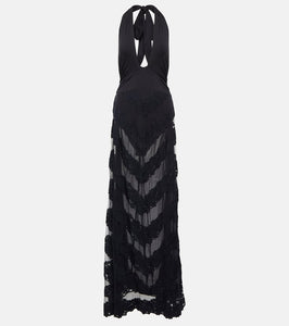 LoveShackFancy Carlotti halter-neck maxi dress