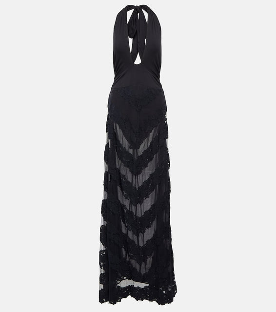 LoveShackFancy Carlotti halter-neck maxi dress