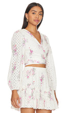 LoveShackFancy Kinza Crop Wrap Top in White