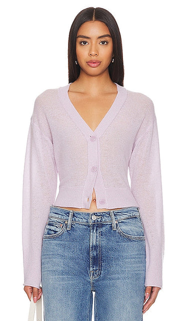 LoveShackFancy Lawrence Cardigan in Lavender - LoveShackFancy Lawrence Cardigan en lavande - LoveShackFancy Lawrence 薰衣草色开衫 - LoveShackFancy Lawrence Cardigan in Lavendel - LoveShackFancy 라벤더 가디건 - Cardigan LoveShackFancy Lawrence in lavanda