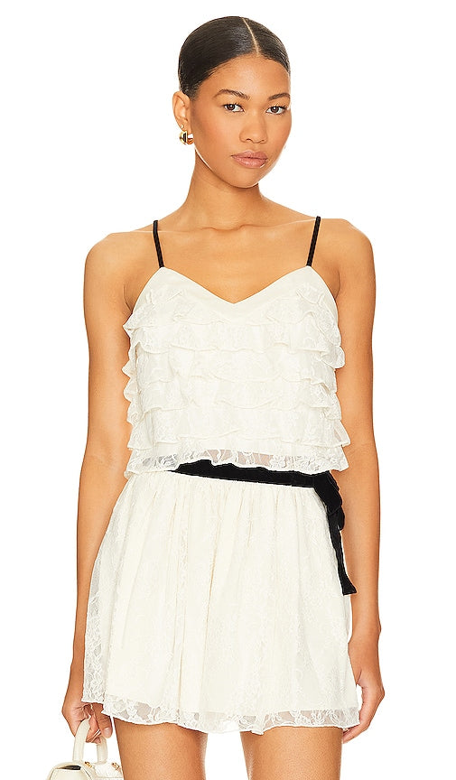 LoveShackFancy Malt Top in White - Haut LoveShackFancy Malt en blanc - LoveShack 白色精美麦芽上衣 - LoveShackFancy Malt Top in Weiß - LoveShackFancy 몰트 탑 - Top LoveShackFancy malto in bianco