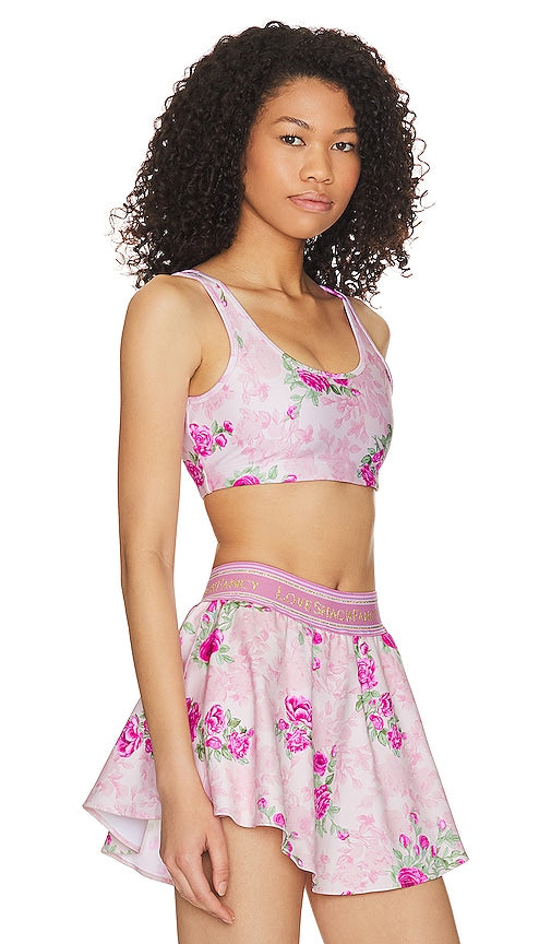 LoveShackFancy Ornice Sports Bra in Pink