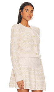 LoveShackFancy Saxson Cardigan in Cream